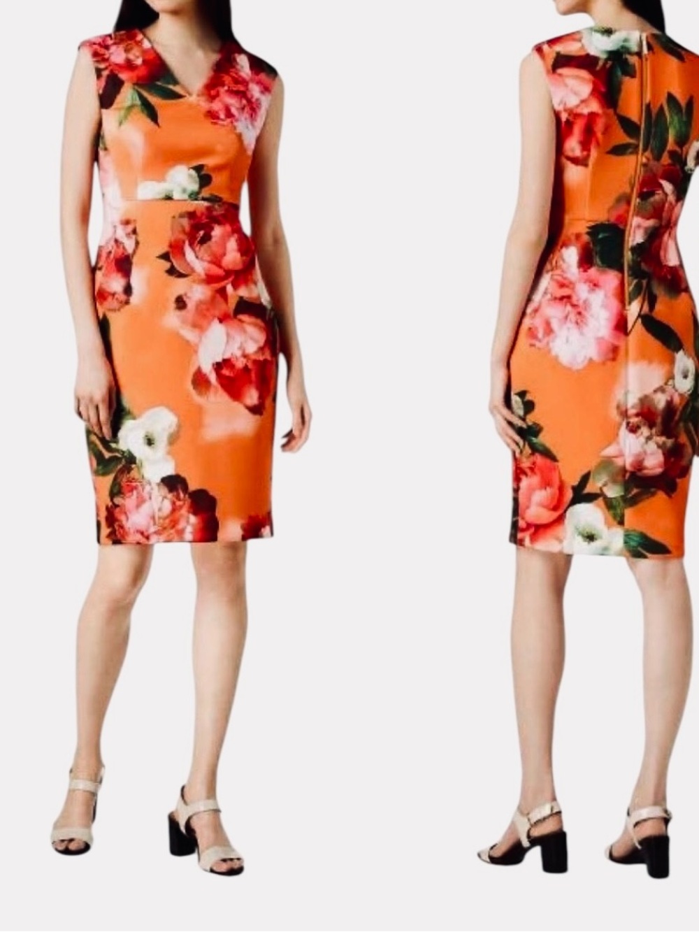 Calvin Klein Floral Mini Dress - Orange and Pink